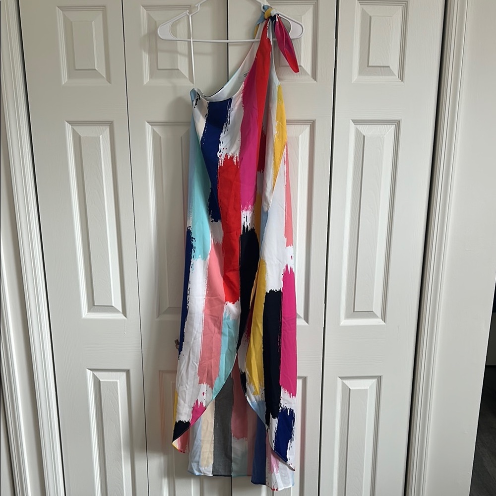 CROSBY by Mollie Burch One Shoulder Colorful Dress